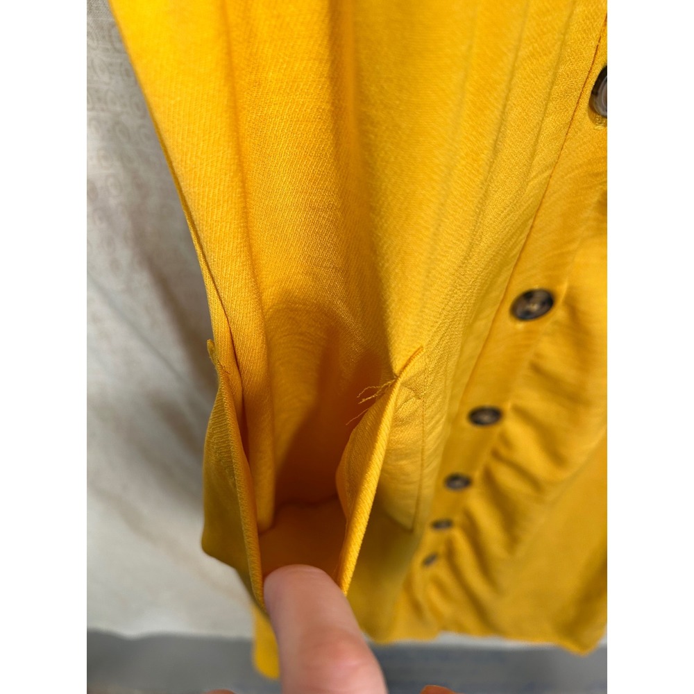 Millenium Mustard Yellow Button Front Midi Shirt … - image 6